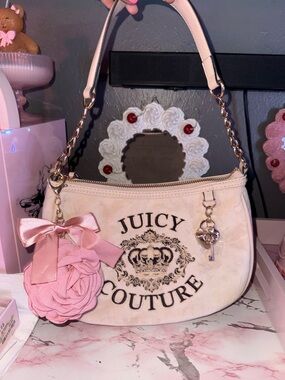 Juicy Couture Falling for Juicy Shoulder Bag in Tan Suede